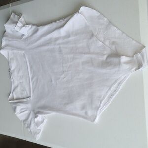 Mangopop White Bodysuit with Square Neckline